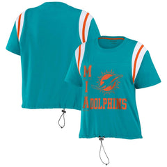 Miami Dolphins WEAR by Erin Andrews Women's Cinched Colorblock T-Shirt | NFL Sale