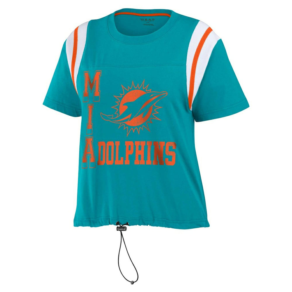 Miami Dolphins WEAR by Erin Andrews Women's Cinched Colorblock T-Shirt | NFL Sale