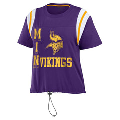 Minnesota Vikings WEAR by Erin Andrews Women's Cinched Colorblock T-Shirt | NFL On sale