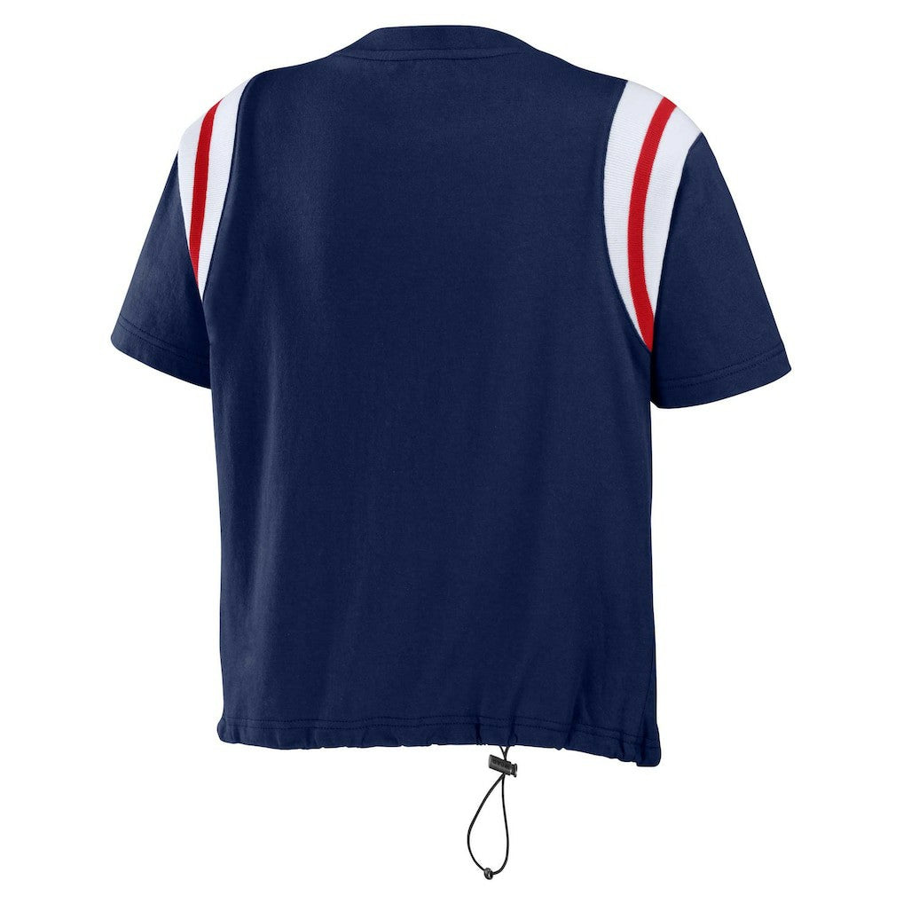 New England Patriots WEAR by Erin Andrews Women's Cinched Colorblock T-Shirt | NFL On sale