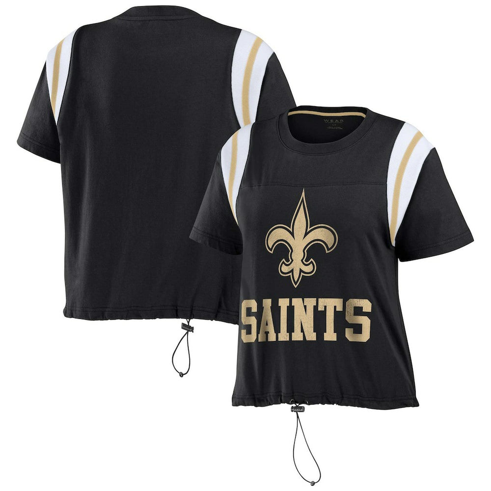 New Orleans Saints WEAR by Erin Andrews Women's Cinched Colorblock T-Shirt | NFL US