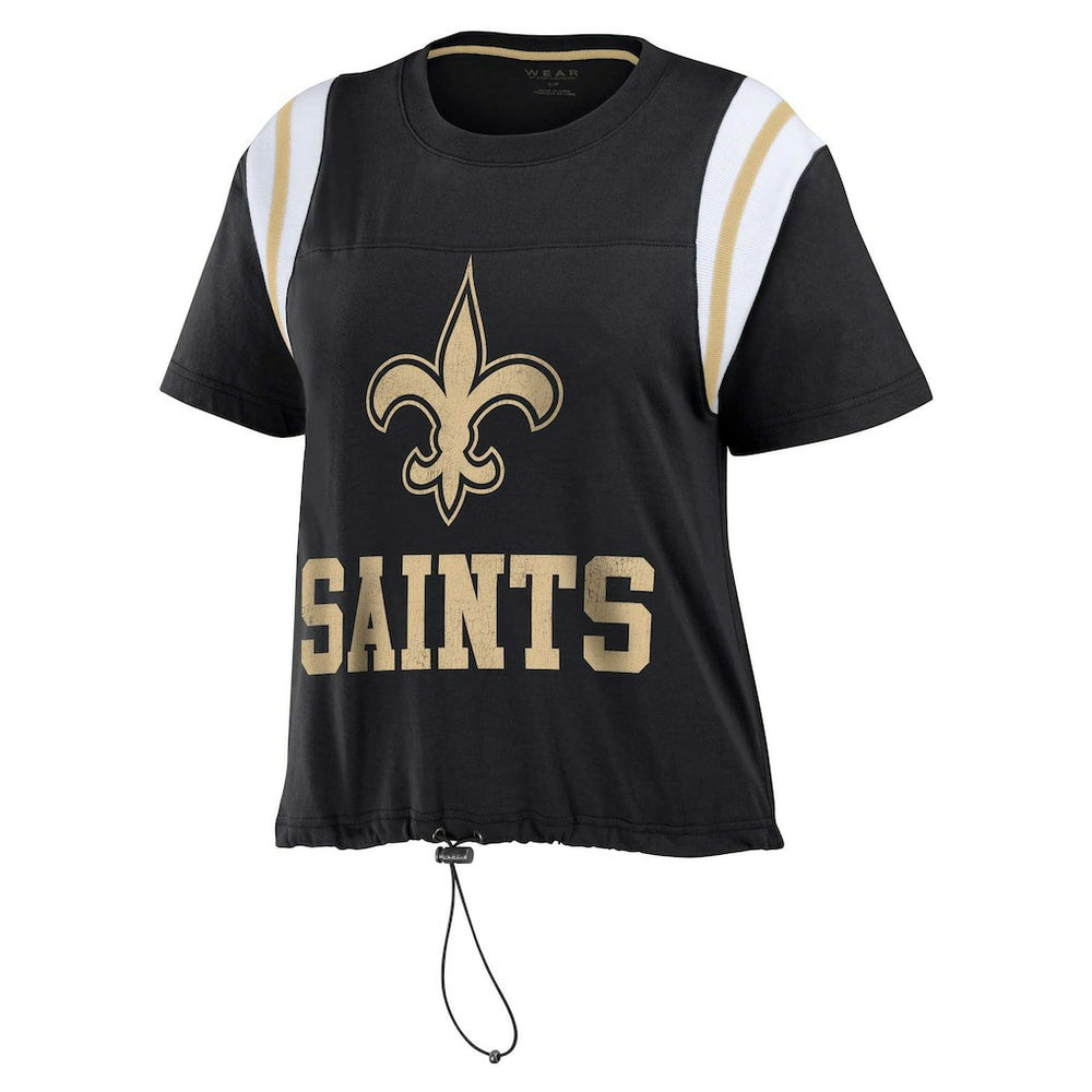 New Orleans Saints WEAR by Erin Andrews Women's Cinched Colorblock T-Shirt | NFL US