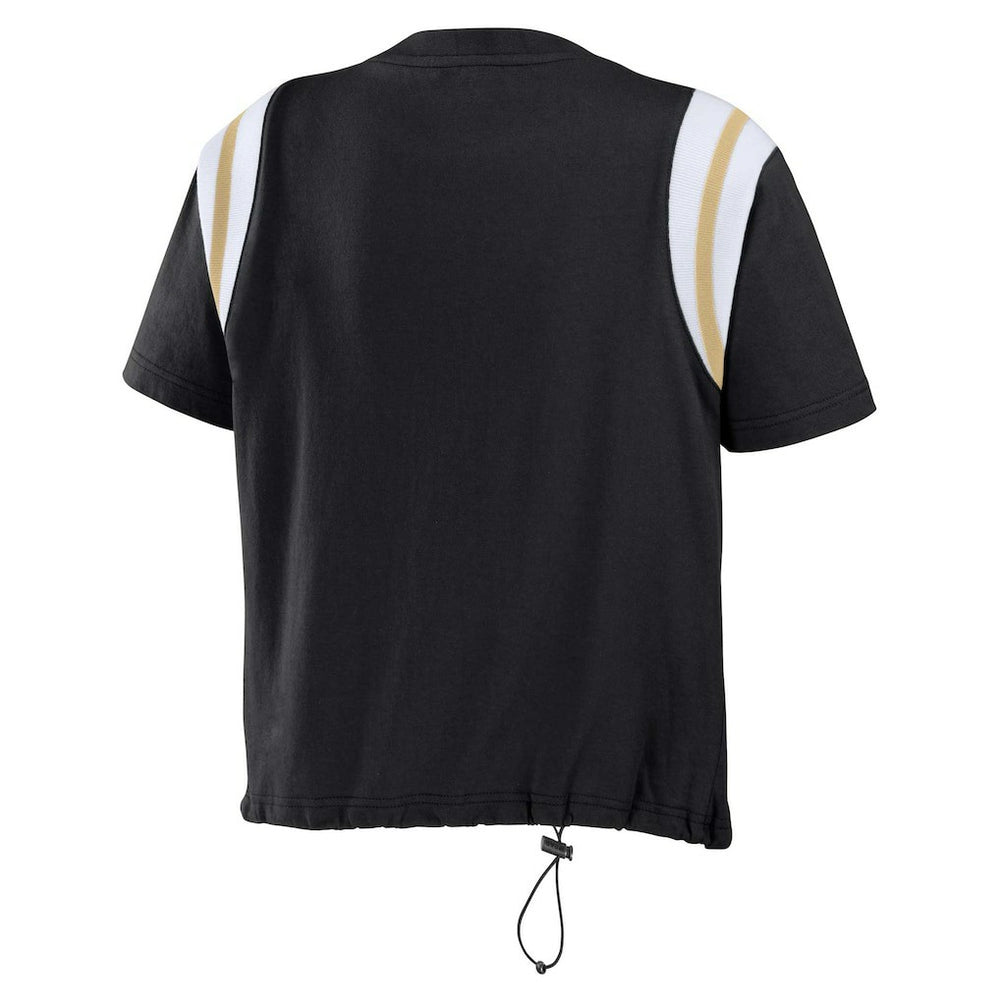 New Orleans Saints WEAR by Erin Andrews Women's Cinched Colorblock T-Shirt | NFL US