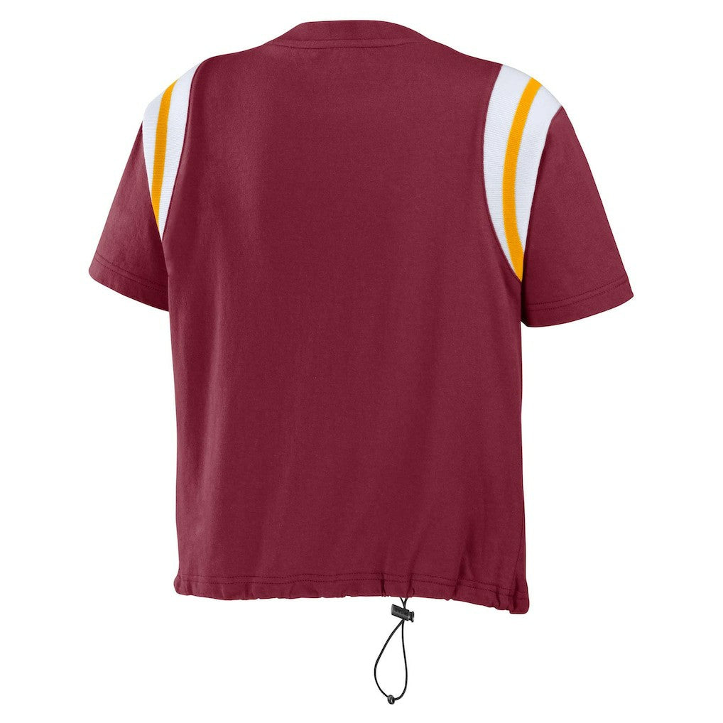 Washington Commanders WEAR by Erin Andrews Women's Cinched Colorblock T-Shirt | NFL Outlet