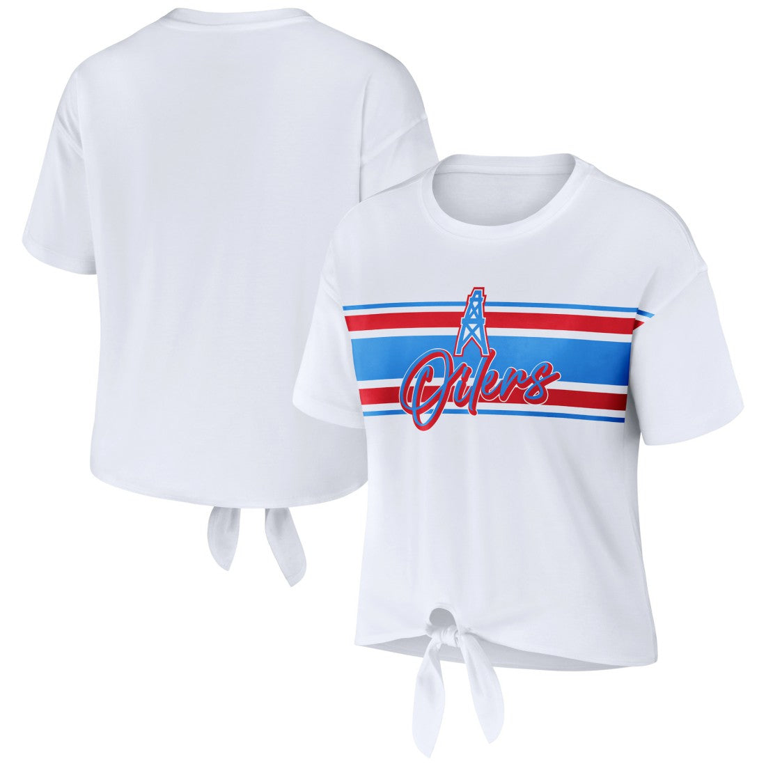 Tennessee Titans WEAR by Erin Andrews Women's Front Tie Retro T-Shirt | NFL Sale
