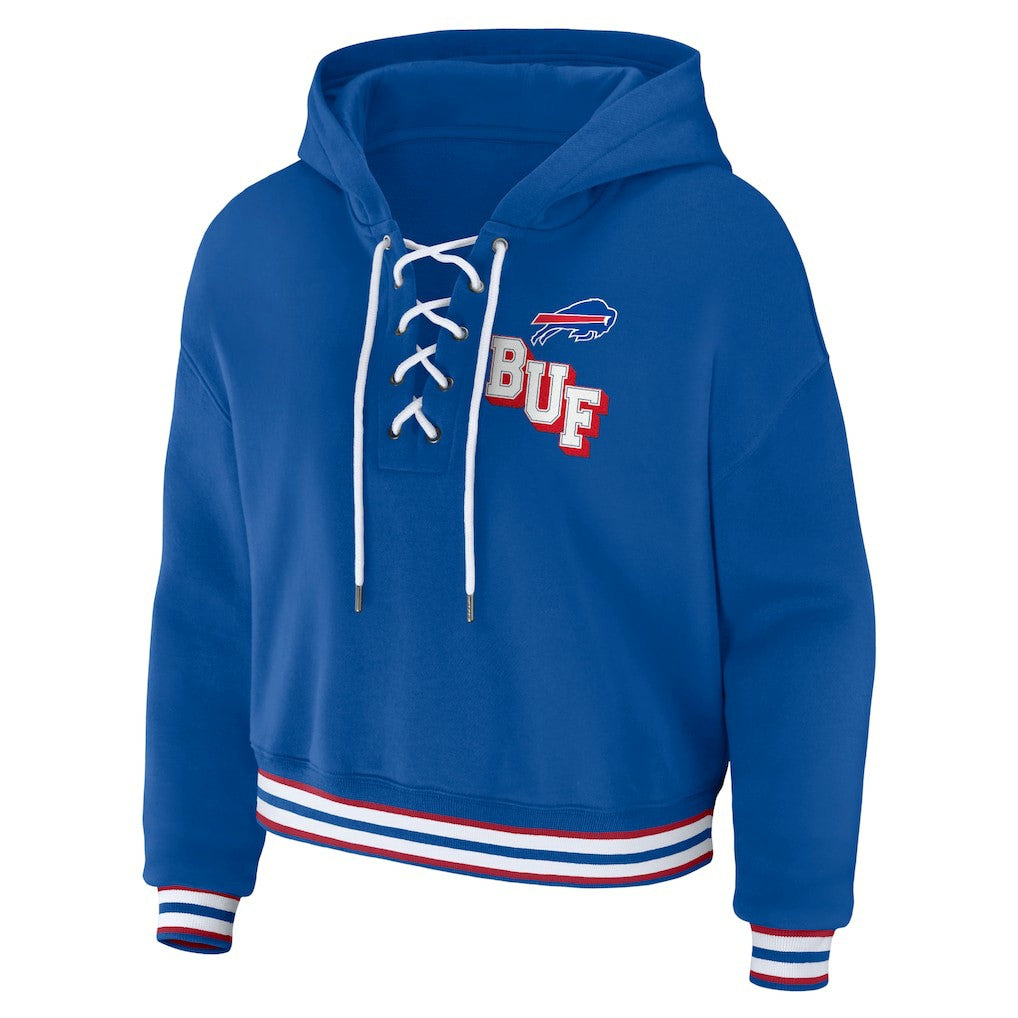 Buffalo Bills WEAR by Erin Andrews Women's Lace-Up Pullover Hoodie | NFL Near me