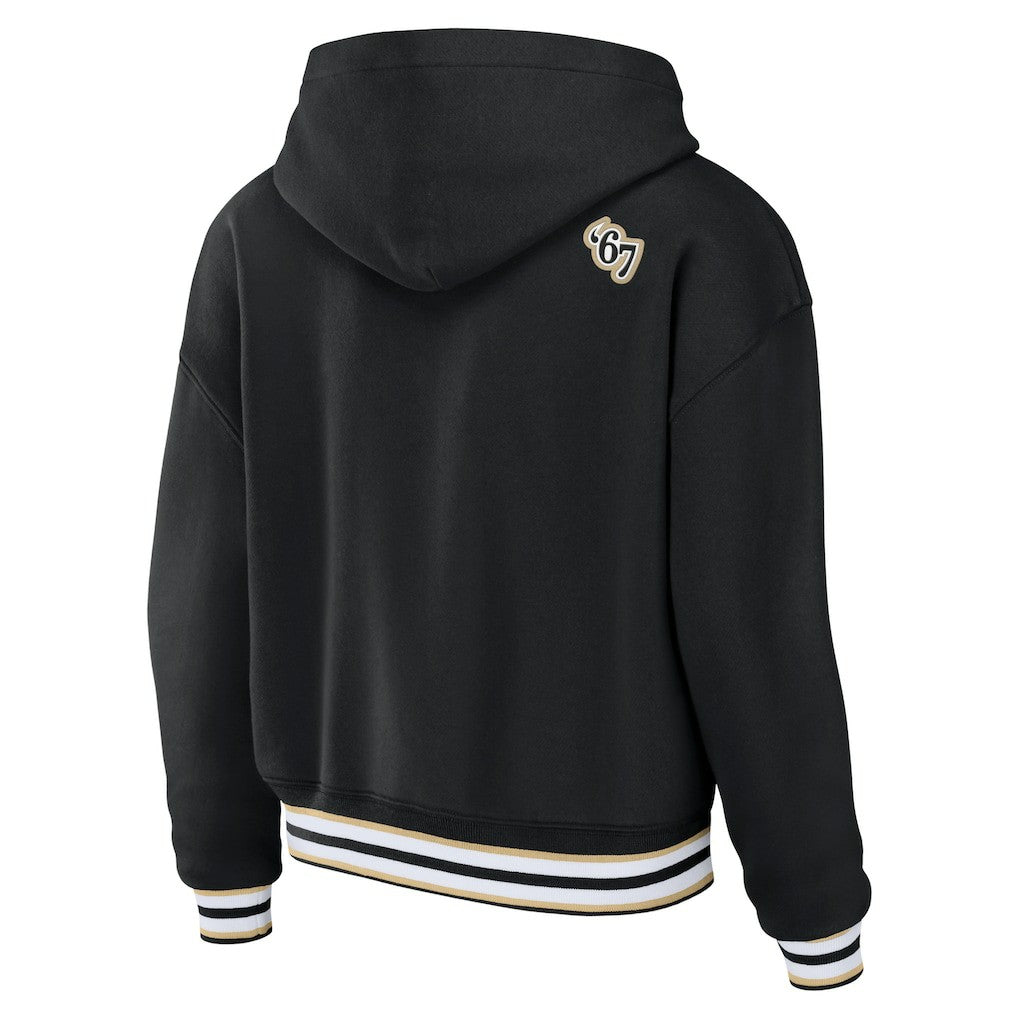 New Orleans Saints WEAR by Erin Andrews Women's Lace-Up Pullover Hoodie | NFL Outlet