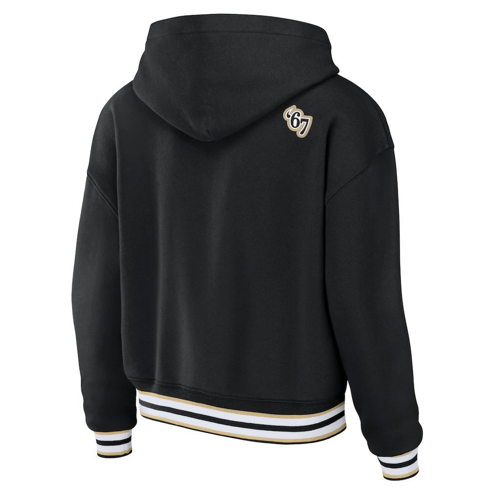 New Orleans Saints WEAR by Erin Andrews Women's Lace-Up Pullover Hoodie | NFL Outlet