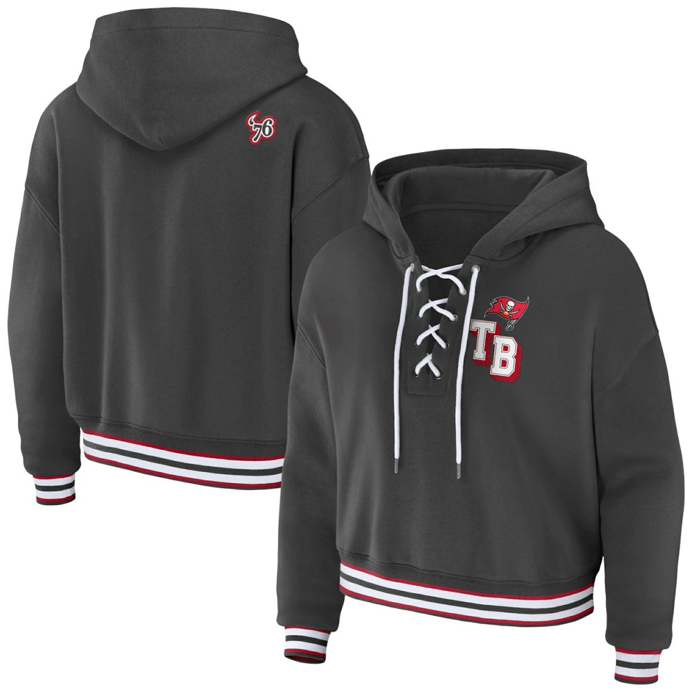 Tampa Bay Buccaneers WEAR by Erin Andrews Women's Lace-Up Pullover Hoodie | NFL Online