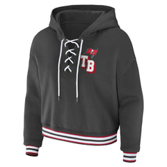 Tampa Bay Buccaneers WEAR by Erin Andrews Women's Lace-Up Pullover Hoodie | NFL Online