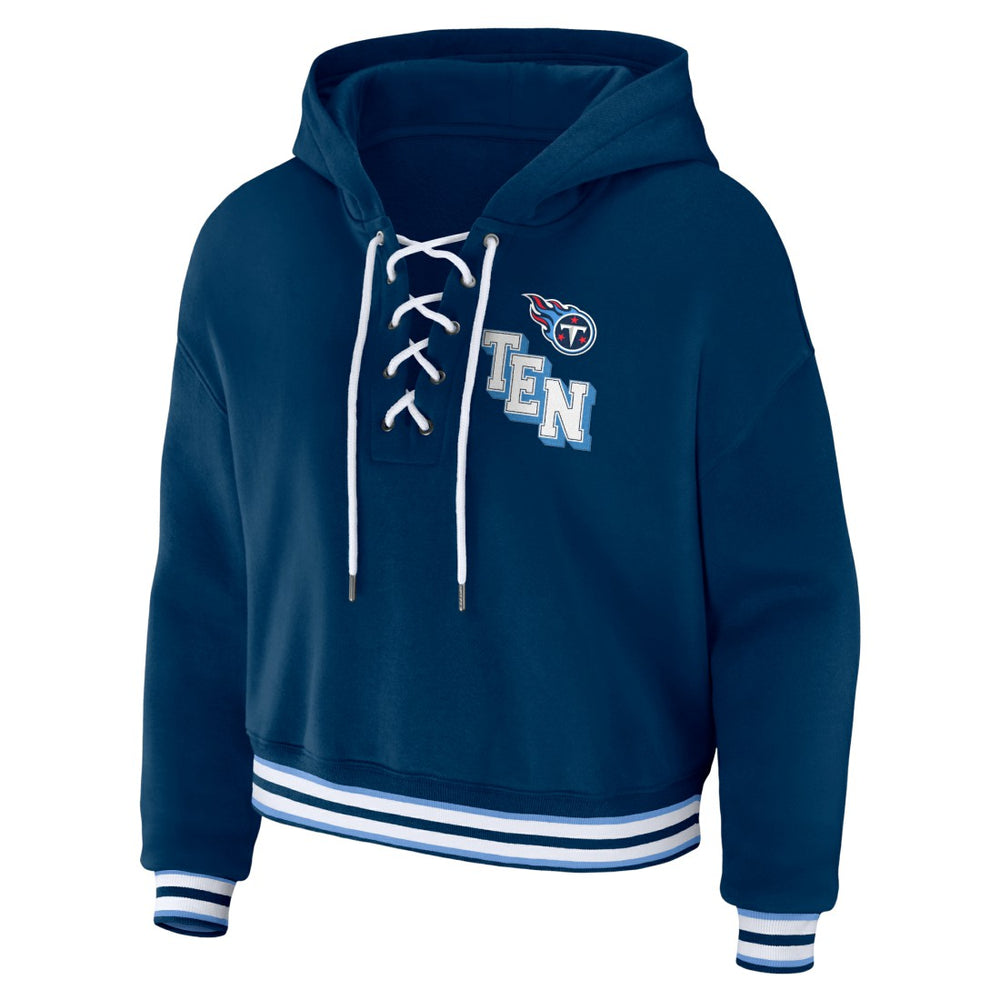Tennessee Titans WEAR by Erin Andrews Women's Lace-Up Pullover Hoodie | NFL Hot