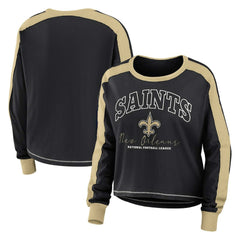 New Orleans Saints WEAR by Erin Andrews Women's Plus Size Colorblock Long Sleeve T-Shirt | NFL Hot