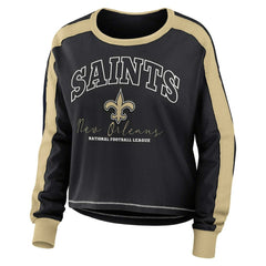 New Orleans Saints WEAR by Erin Andrews Women's Plus Size Colorblock Long Sleeve T-Shirt | NFL Hot