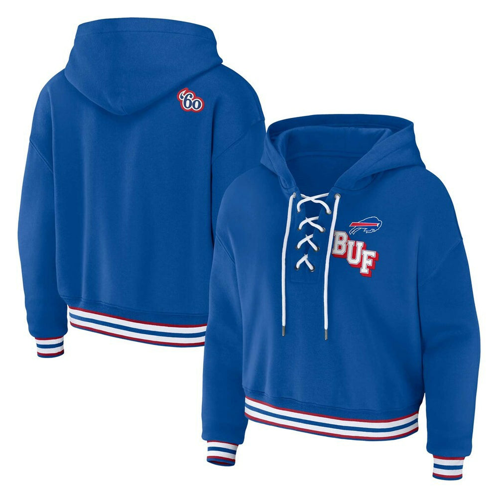 Buffalo Bills WEAR by Erin Andrews Women's Plus Size Lace-Up Pullover Hoodie | NFL New