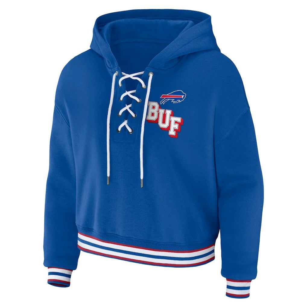 Buffalo Bills WEAR by Erin Andrews Women's Plus Size Lace-Up Pullover Hoodie | NFL New