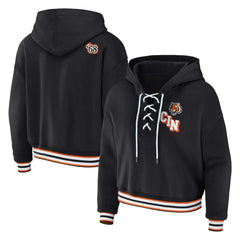 Cincinnati Bengals WEAR by Erin Andrews Women's Plus Size Lace-Up Pullover Hoodie | NFL US