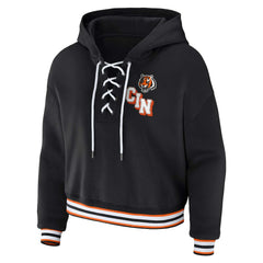 Cincinnati Bengals WEAR by Erin Andrews Women's Plus Size Lace-Up Pullover Hoodie | NFL US