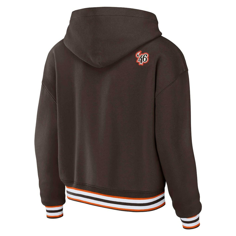 Cleveland Browns WEAR by Erin Andrews Women's Plus Size Lace-Up Pullover Hoodie | NFL Discount
