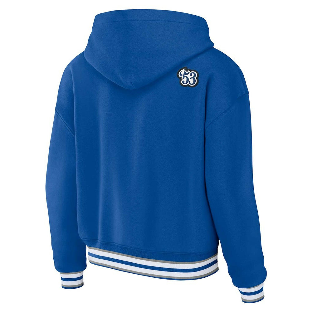 Indianapolis Colts WEAR by Erin Andrews Women's Plus Size Lace-Up Pullover Hoodie | NFL US