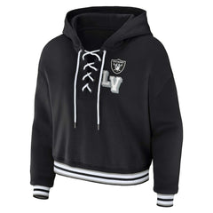 Las Vegas Raiders WEAR by Erin Andrews Women's Plus Size Lace-Up Pullover Hoodie | NFL On sale