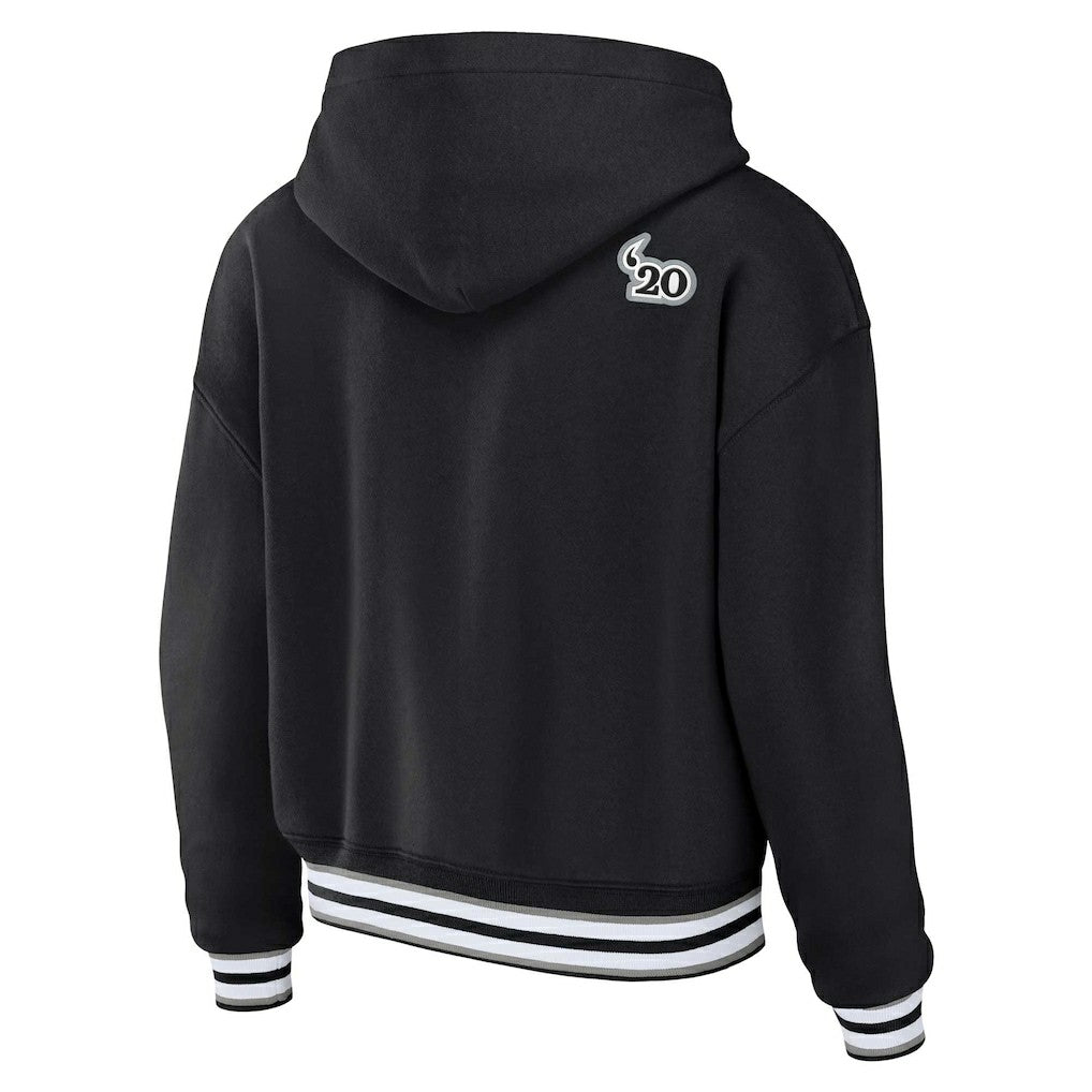 Las Vegas Raiders WEAR by Erin Andrews Women's Plus Size Lace-Up Pullover Hoodie | NFL On sale