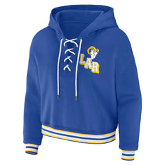 Los Angeles Rams WEAR by Erin Andrews Women's Plus Size Lace-Up Pullover Hoodie | NFL Near me