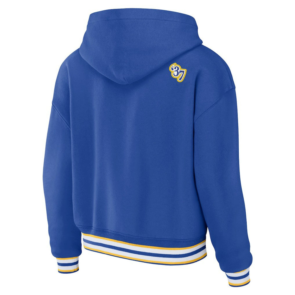 Los Angeles Rams WEAR by Erin Andrews Women's Plus Size Lace-Up Pullover Hoodie | NFL Near me