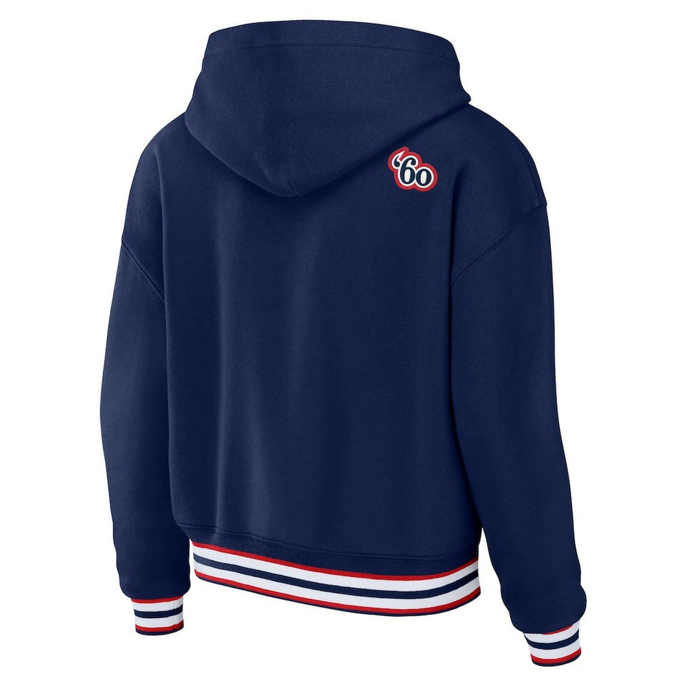 New England Patriots WEAR by Erin Andrews Women's Plus Size Lace-Up Pullover Hoodie | NFL Outlet