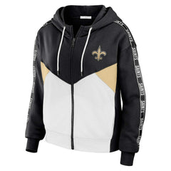New Orleans Saints WEAR by Erin Andrews Women's Plus Size Color Block Full-Zip Hoodie | NFL Outlet