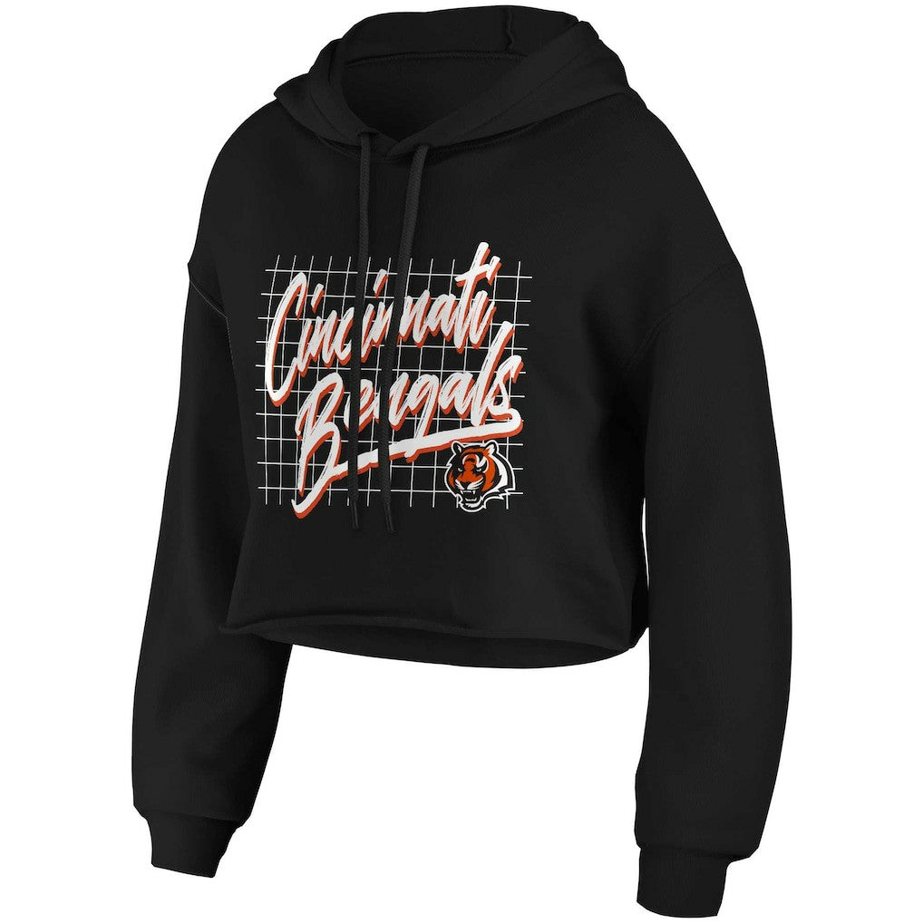 Cincinnati Bengals WEAR by Erin Andrews Women's Domestic Cropped Pullover Hoodie | NFL Online