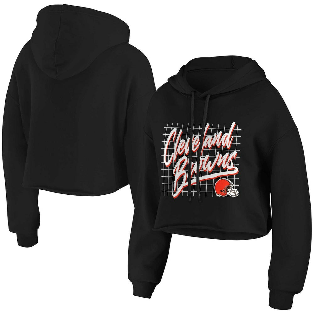 Cleveland Browns WEAR by Erin Andrews Women's Domestic Cropped Pullover Hoodie | NFL Online