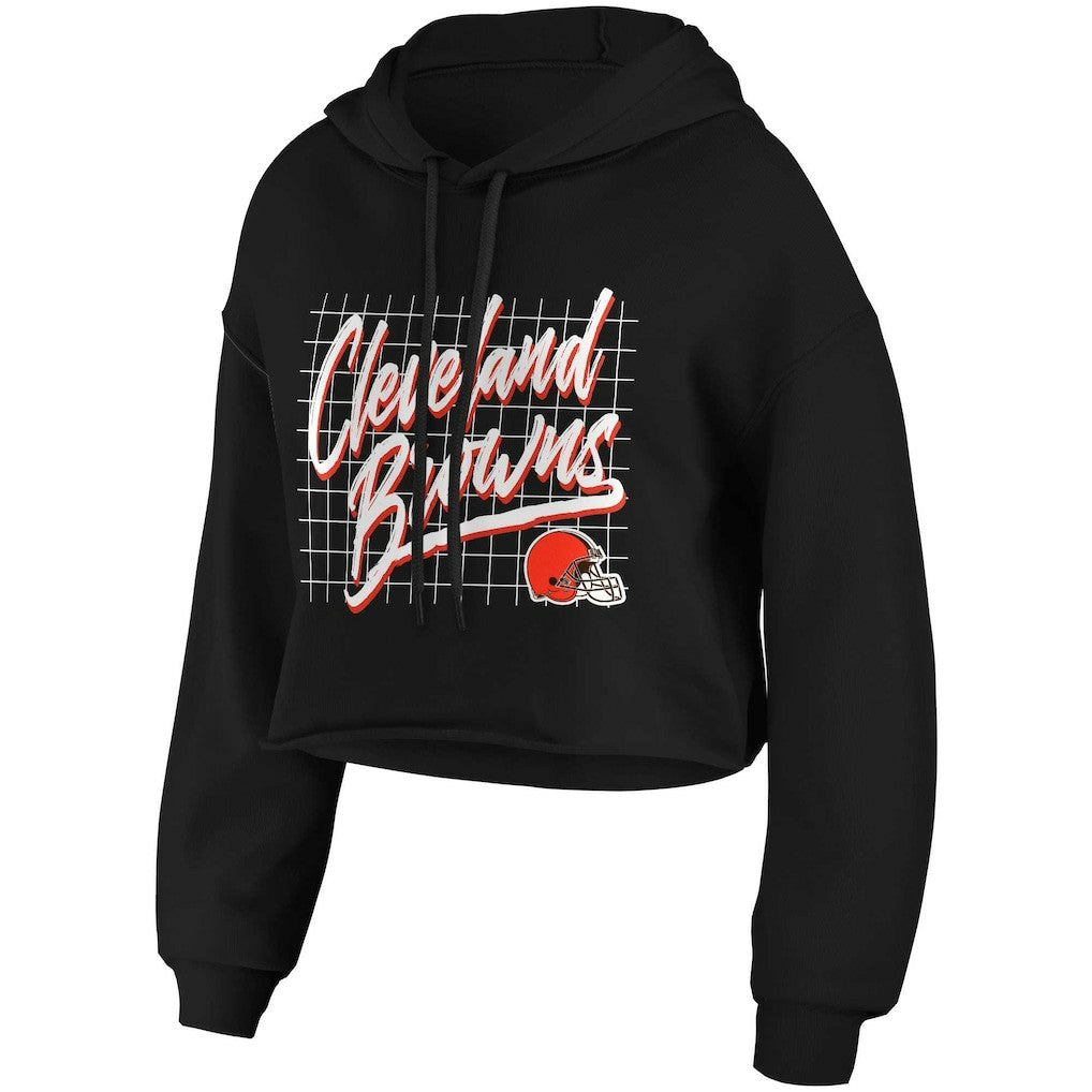Cleveland Browns WEAR by Erin Andrews Women's Domestic Cropped Pullover Hoodie | NFL Online