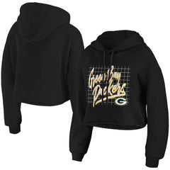 Green Bay Packers WEAR by Erin Andrews Women's Domestic Cropped Pullover Hoodie | NFL Discount