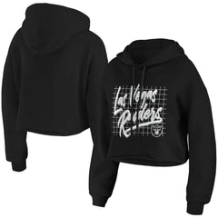 Las Vegas Raiders WEAR by Erin Andrews Women's Domestic Cropped Pullover Hoodie | NFL Online