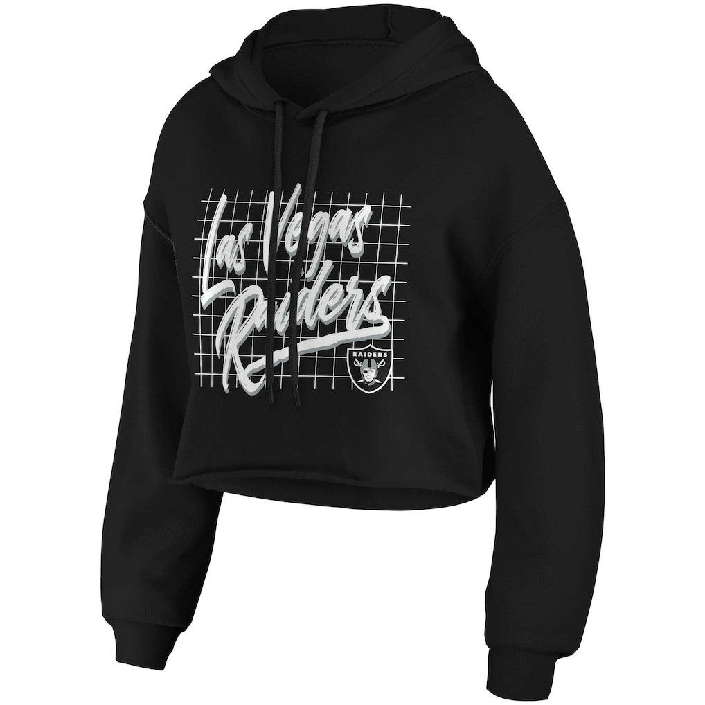 Las Vegas Raiders WEAR by Erin Andrews Women's Domestic Cropped Pullover Hoodie | NFL Online