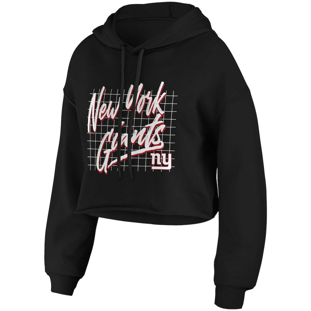 New York Giants WEAR by Erin Andrews Women's Domestic Cropped Pullover Hoodie | NFL Online