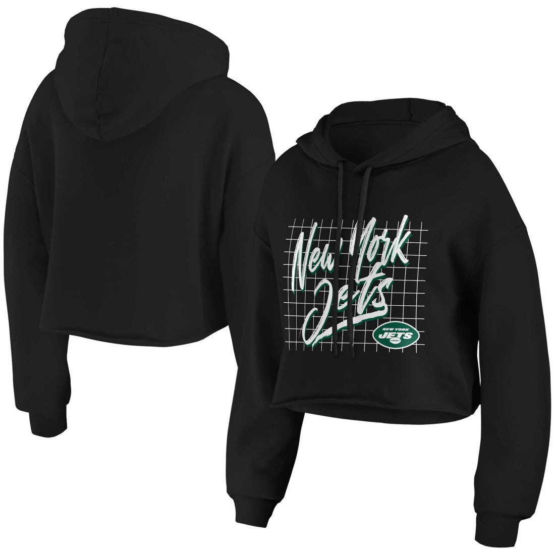 New York Jets WEAR by Erin Andrews Women's Domestic Cropped Pullover Hoodie | NFL Hot