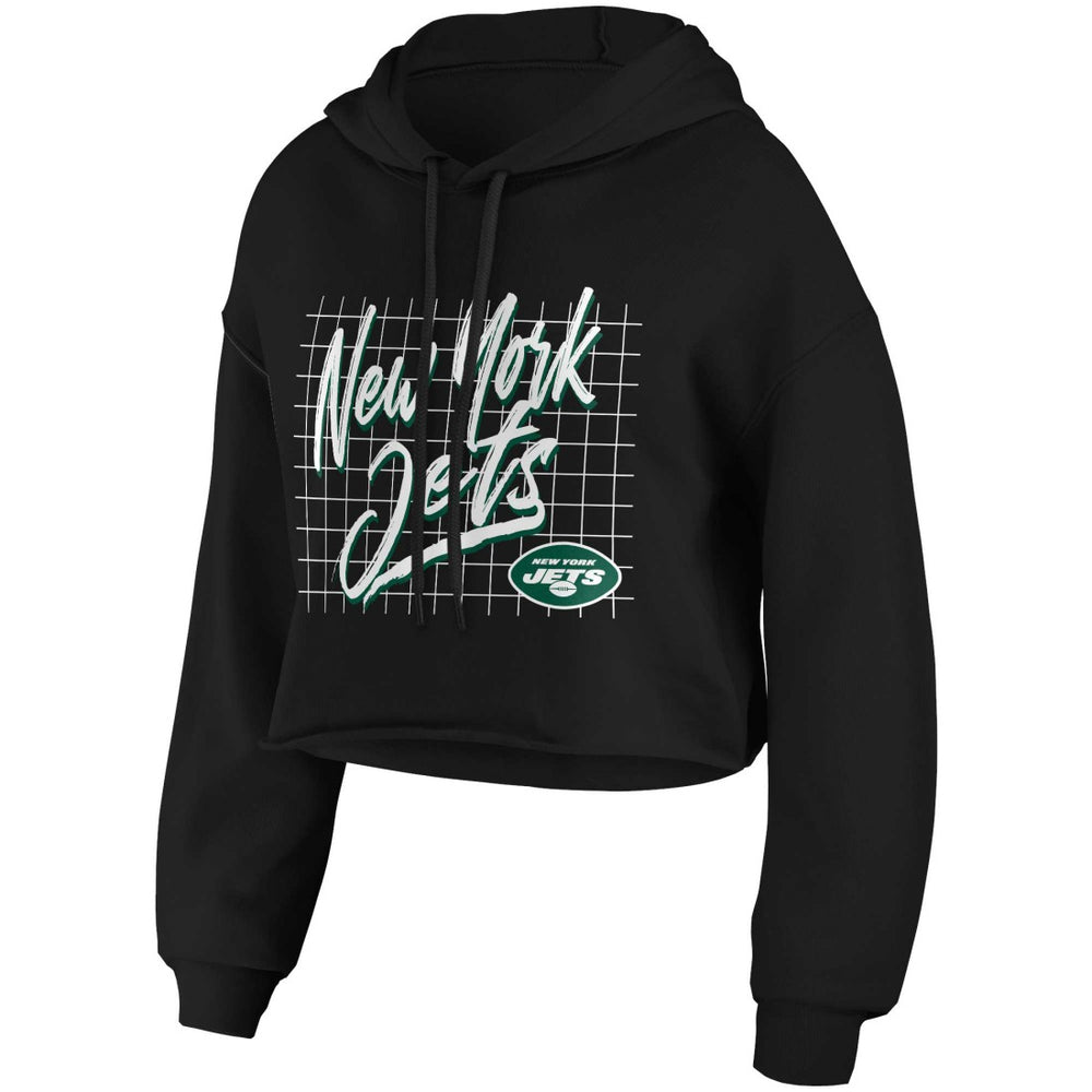New York Jets WEAR by Erin Andrews Women's Domestic Cropped Pullover Hoodie | NFL Hot