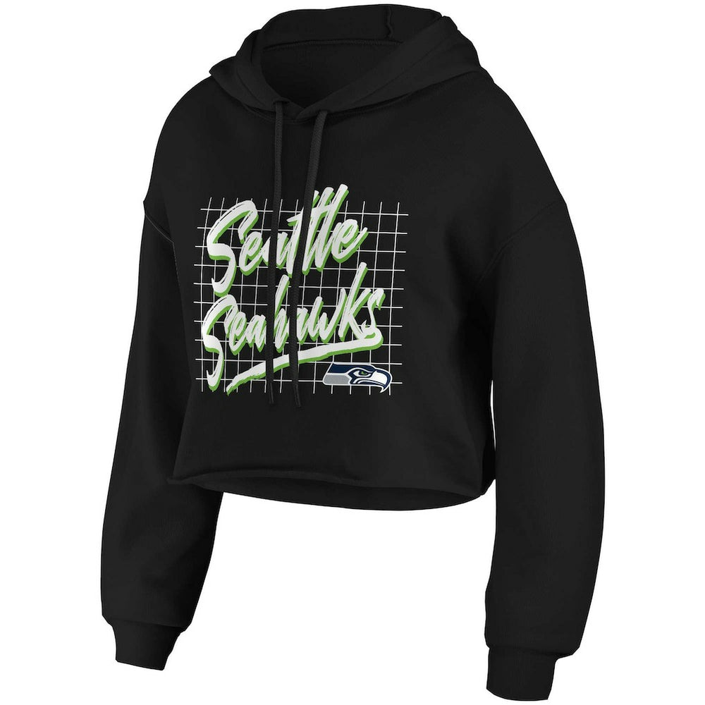 Seattle Seahawks WEAR by Erin Andrews Women's Domestic Cropped Pullover Hoodie | NFL Outlet
