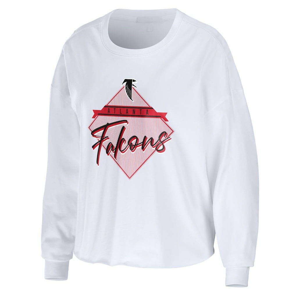 Atlanta Falcons WEAR by Erin Andrews Women's Domestic Cropped Long Sleeve T-Shirt | NFL Near me