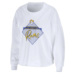 Los Angeles Rams WEAR by Erin Andrews Women's Domestic Cropped Long Sleeve T-Shirt | NFL US