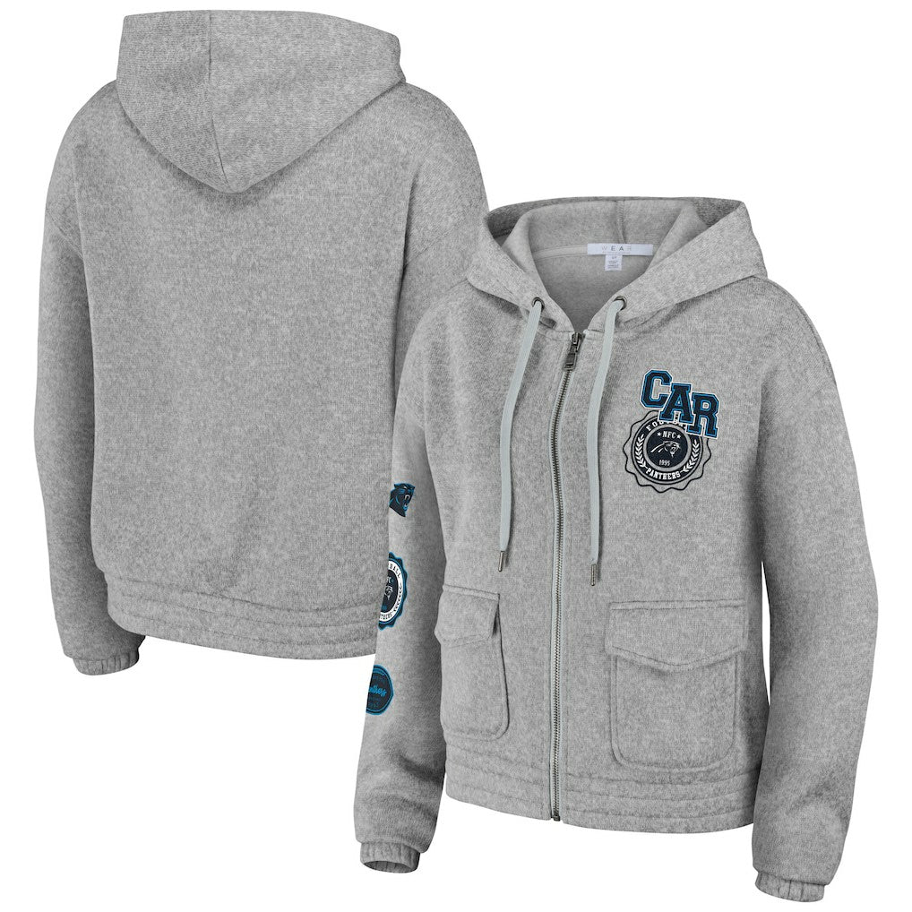 Carolina Panthers WEAR by Erin Andrews Women's Full-Zip Hoodie | NFL Discount