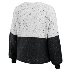 Las Vegas Raiders WEAR by Erin Andrews Women's Lighweight Modest Crop Color-Block Pullover Sweater | NFL Sale