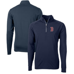 Boston Red Sox Cutter & Buck Adapt Eco Knit Stretch Recycled Quarter-Zip Pullover Top - MLB Pullover