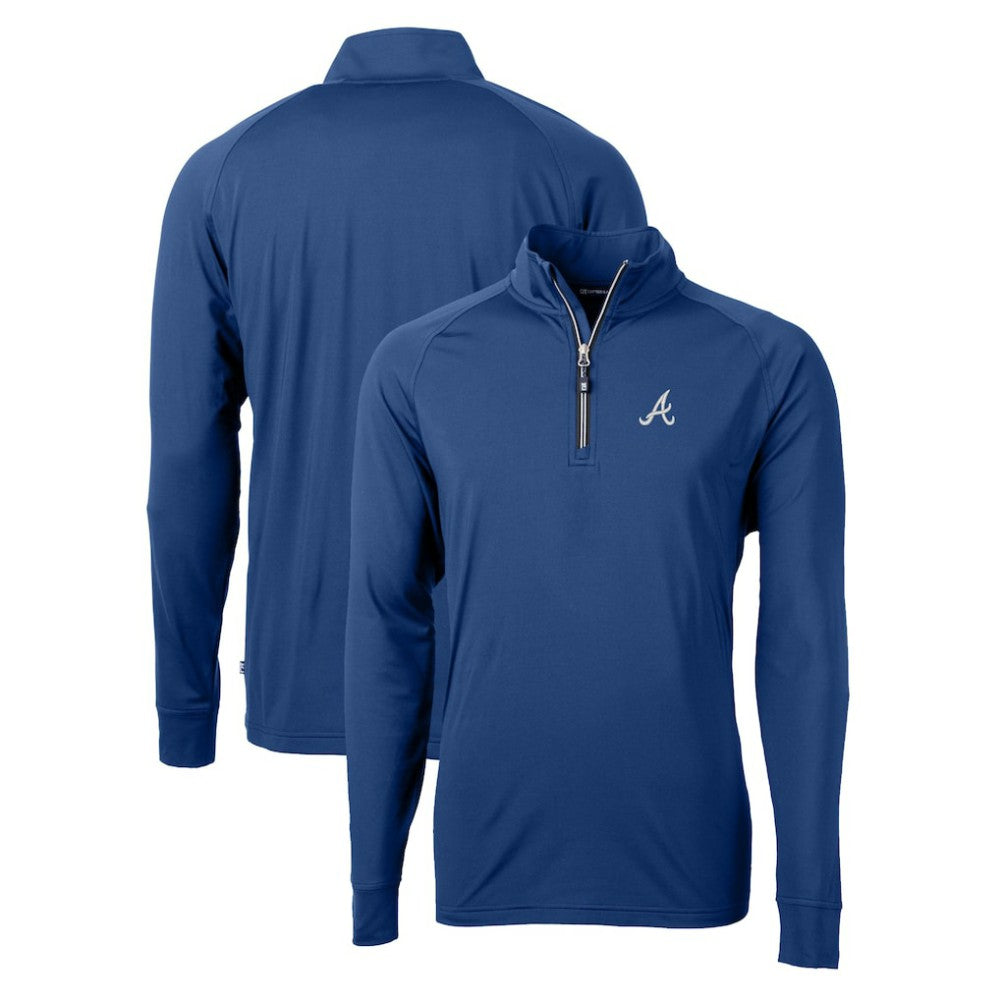Atlanta Braves Cutter & Buck Adapt Eco Knit Stretch Recycled Quarter-Zip Pullover Top - MLB Pullover