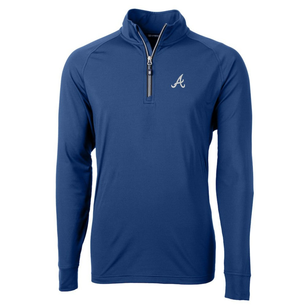 Atlanta Braves Cutter & Buck Adapt Eco Knit Stretch Recycled Quarter-Zip Pullover Top - MLB Pullover