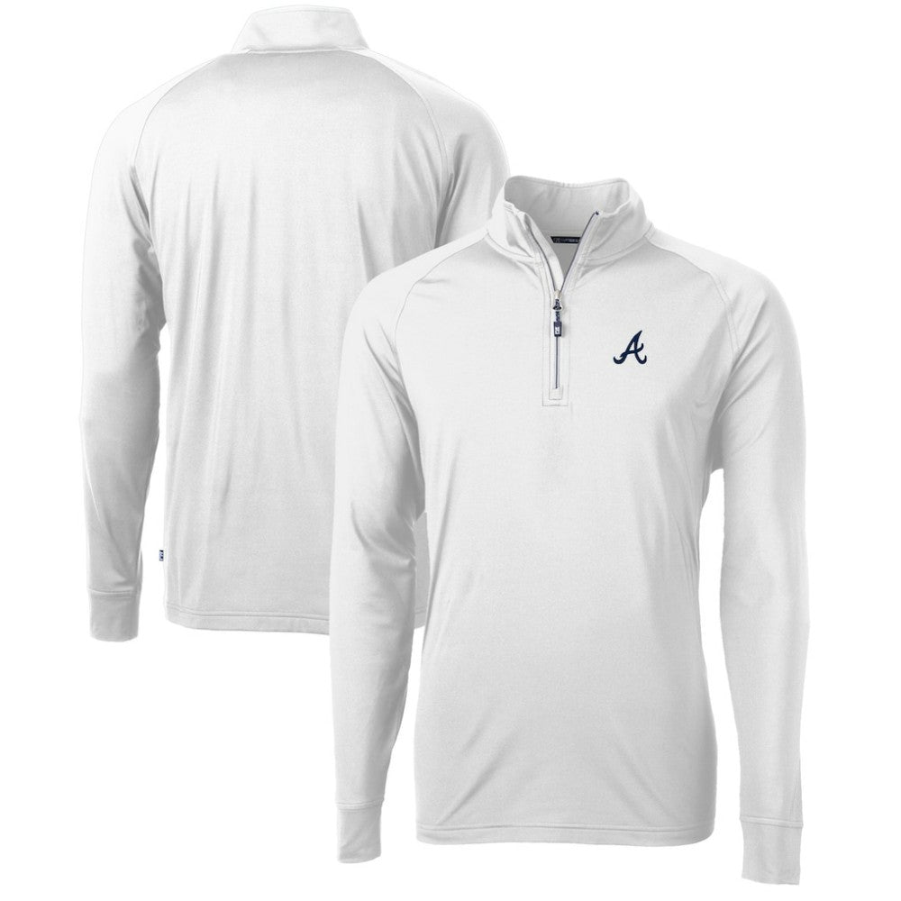 Atlanta Braves Cutter & Buck Adapt Eco Knit Stretch Recycled Quarter-Zip Pullover Top - MLB Pullover