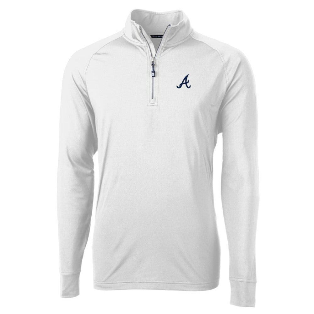 Atlanta Braves Cutter & Buck Adapt Eco Knit Stretch Recycled Quarter-Zip Pullover Top - MLB Pullover