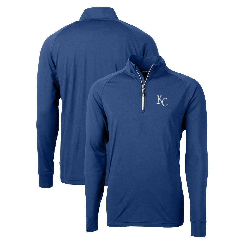 Kansas City Royals Cutter & Buck Adapt Eco Knit Stretch Recycled Quarter-Zip Pullover Top - MLB Pullover