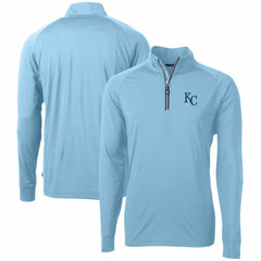 Kansas City Royals Cutter & Buck Adapt Eco Knit Stretch Recycled Quarter-Zip Pullover Top - MLB Pullover